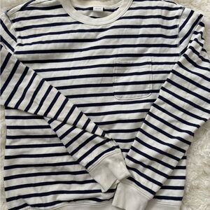 GAP Navy and White Striped Crew Neck Sweater